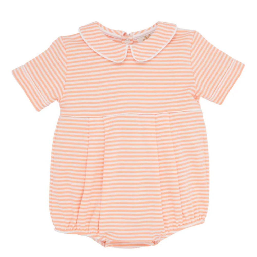 Striped Peach Baby Romper